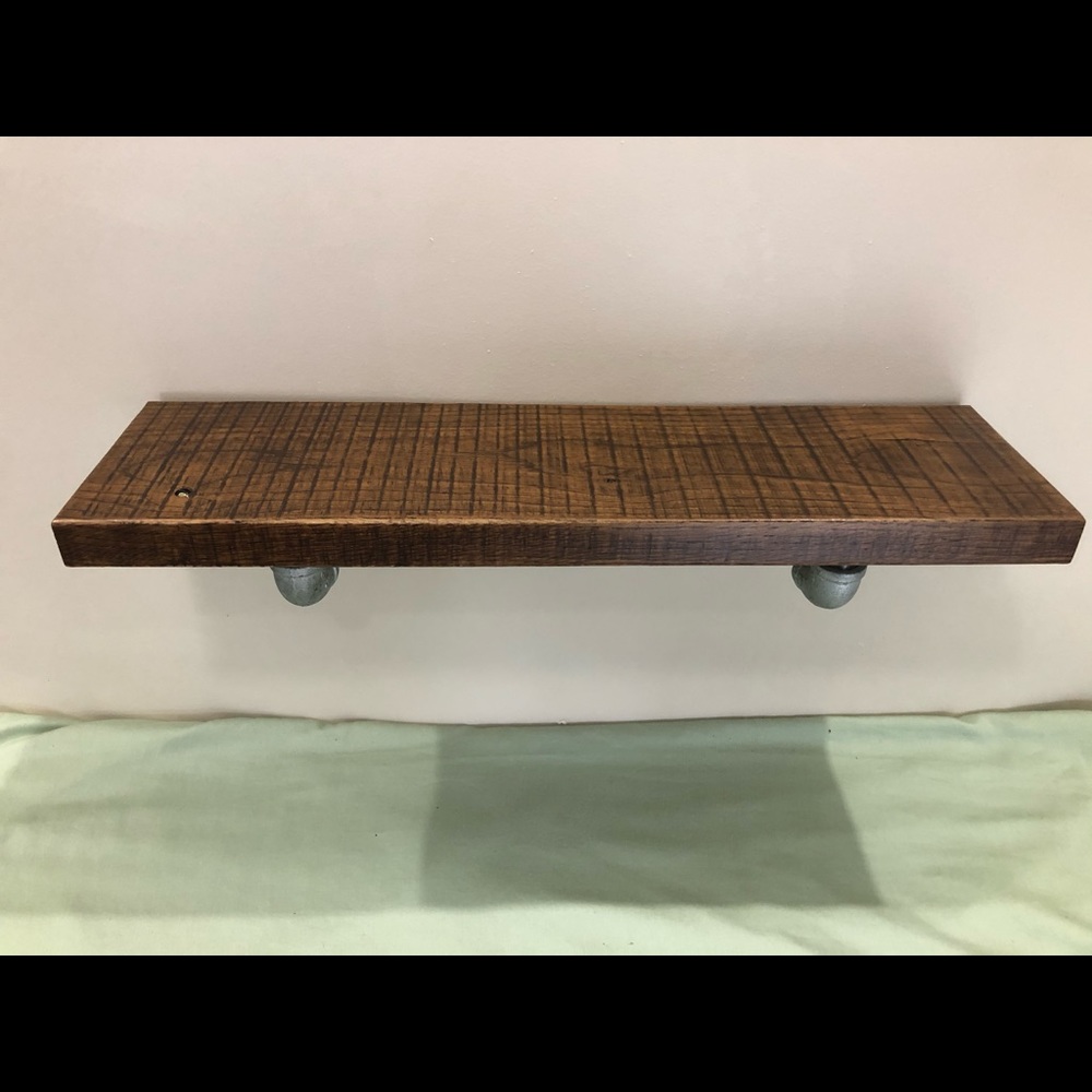 Pipe Shelf, Rough Cut Oak